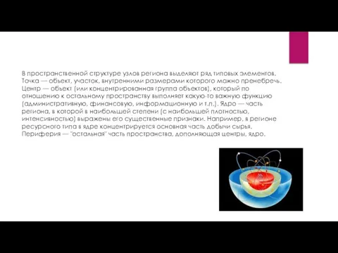 В пространственной структуре узлов региона выделяют ряд типовых элементов. Точка —