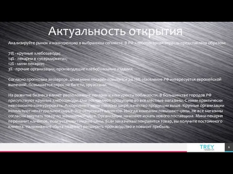 Актуальность открытия Анализируйте рынок и конкуренцию в выбранном сегменте. В РФ