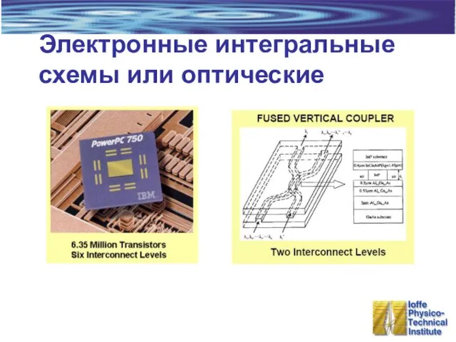 Электронные интегральные схемы или оптические