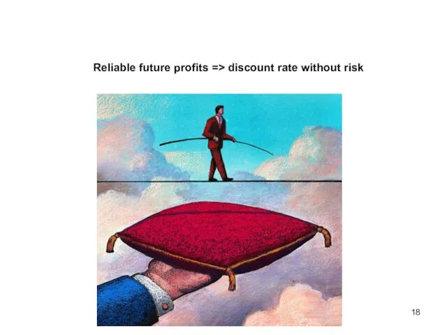 Reliable future profits => discount rate without risk