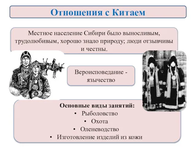 Местное население Сибири было выносливым, трудолюбивым, хорошо знало природу; люди отзывчивы