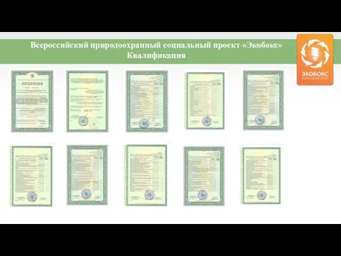 Всероссийский природоохранный социальный проект «Экобокс» Квалификация