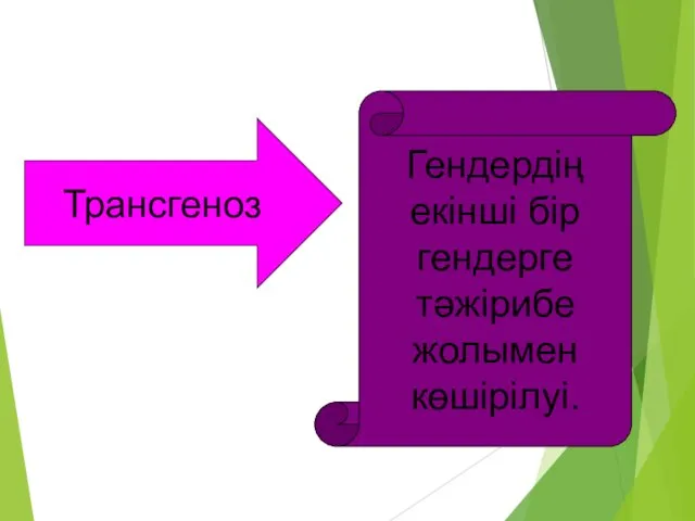 Трансгеноз Гендердің екінші бір гендерге тәжірибе жолымен көшірілуі.