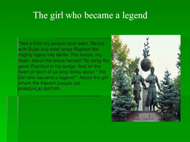 The girl who became a legend "Not a little my people
