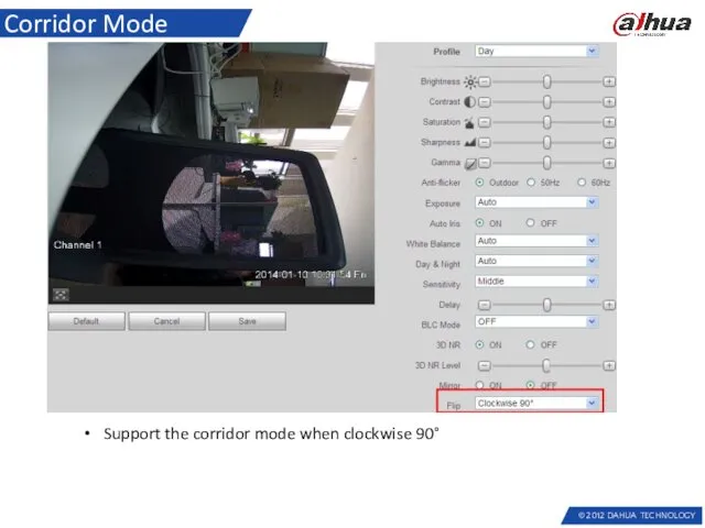 Corridor Mode Support the corridor mode when clockwise 90°