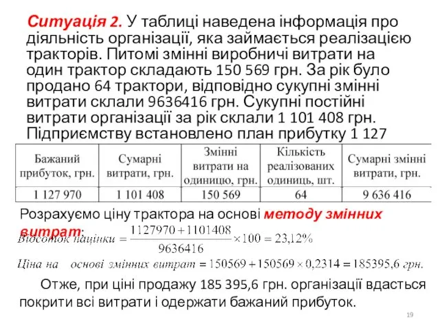 Ситуація 2. У таблиці наведена інформація про діяльність організації, яка займається