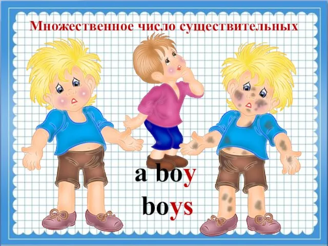 Множественное число существительных a boy boys