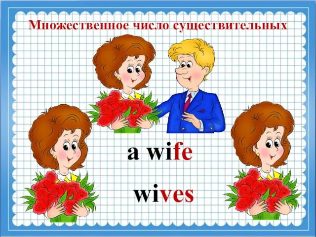 Множественное число существительных a wife wives