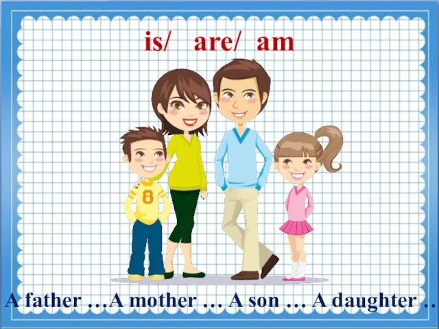 is/ are/ am A father …A mother … A son … A daughter …