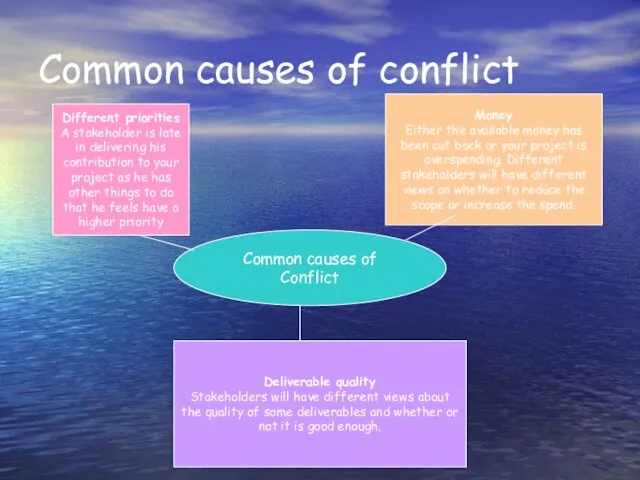 Common causes of conflict Common causes of Conflict Different priorities A