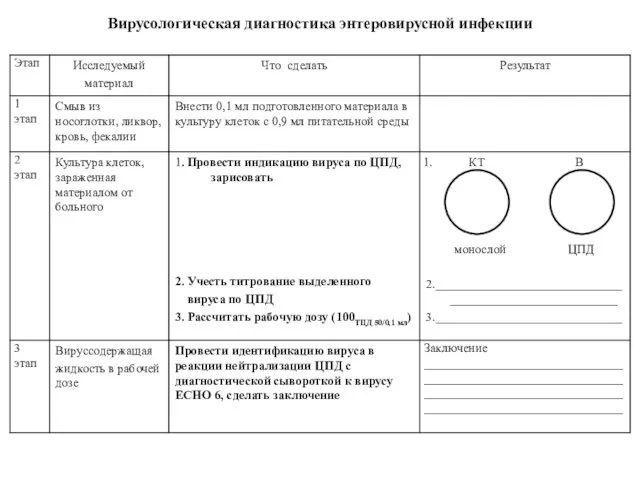 Вирусологическая диагностика энтеровирусной инфекции