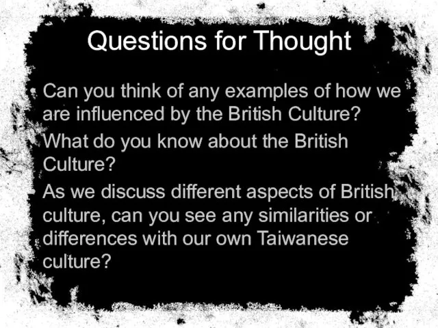 Questions for Thought Can you think of any examples of how