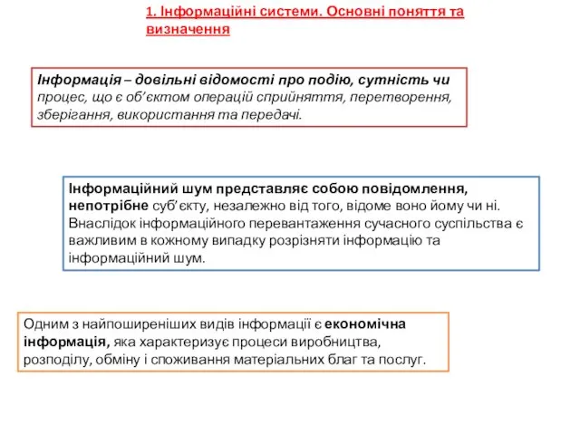 Інформаційний шум представляє собою повідомлення, непотрібне суб’єкту, незалежно від того, відоме