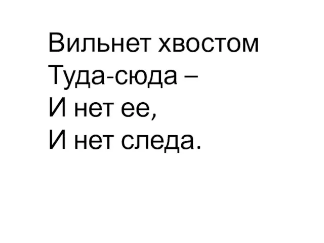 Вильнет хвостом Туда-сюда – И нет ее, И нет следа.