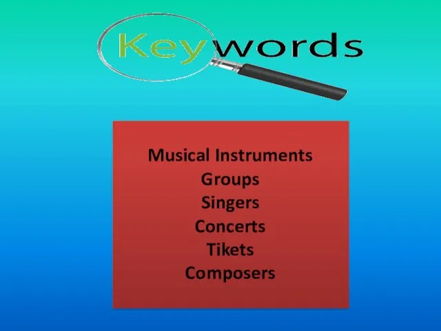 Musical Instruments Groups Singers Concerts Tikets Composers
