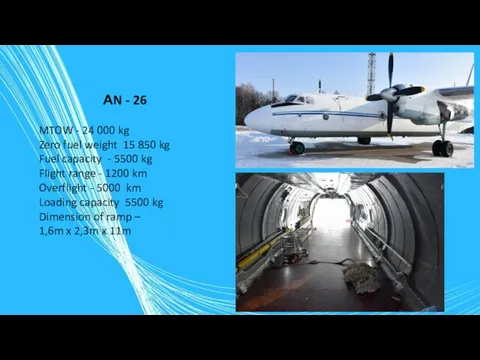 АN - 26 MTOW - 24 000 kg Zero fuel weight