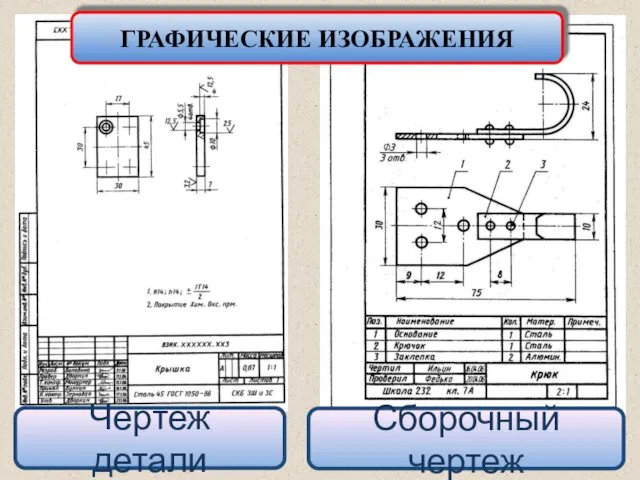 Чертеж детали Сборочный чертеж ГРАФИЧЕСКИЕ ИЗОБРАЖЕНИЯ