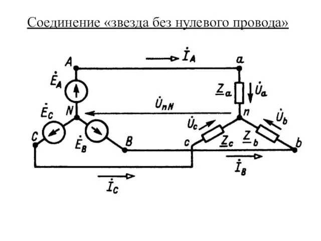 Соединение «звезда без нулевого провода»