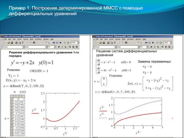 Пример 1. Построение детерминированной ММСС с помощью дифференциальных уравнений