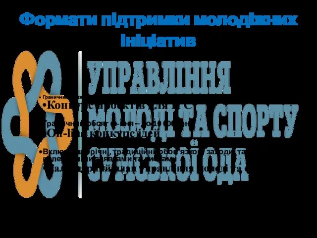 Формати підтримки молодіжних ініціатив Граничний обсяг ф-ння - до 100 000