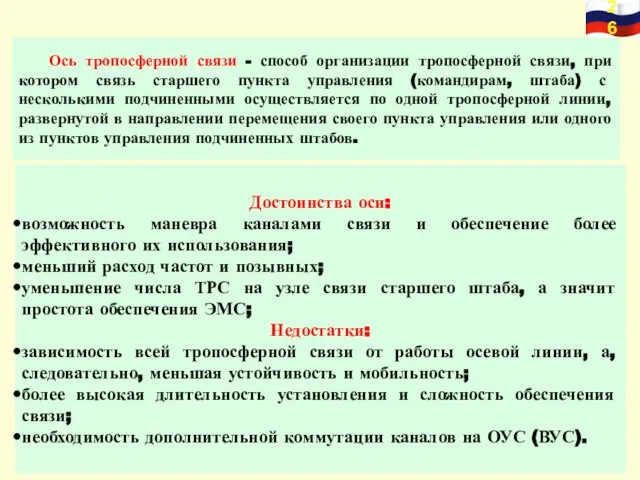 Ось тропосферной связи - способ организации тропосферной связи, при котором связь