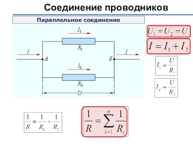 Соединение проводников Параллельное соединение