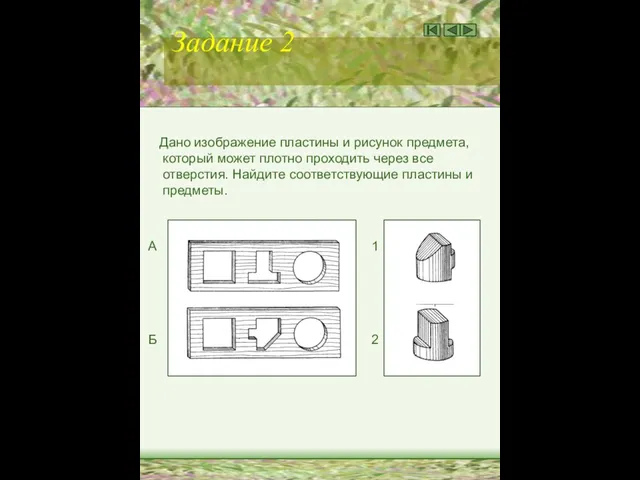 Задание 2 Дано изображение пластины и рисунок предмета, который может плотно