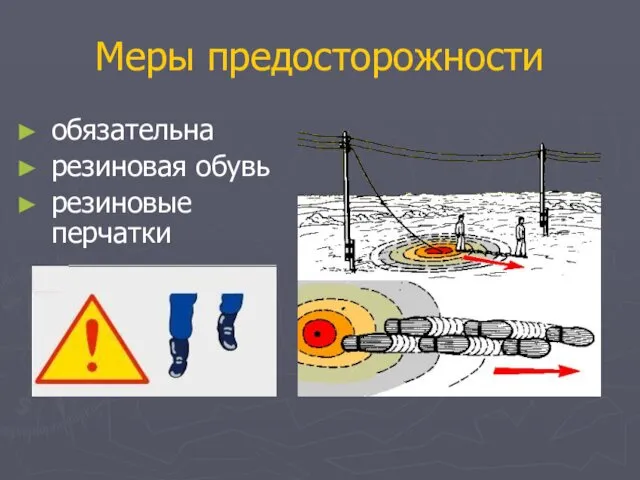 Меры предосторожности обязательна резиновая обувь резиновые перчатки