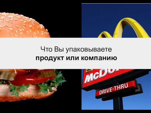 Что Вы упаковываете продукт или компанию