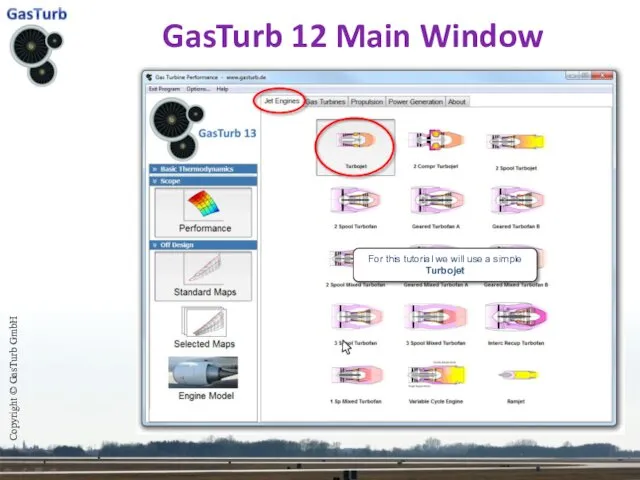 GasTurb 12 Main Window For this tutorial we will use a