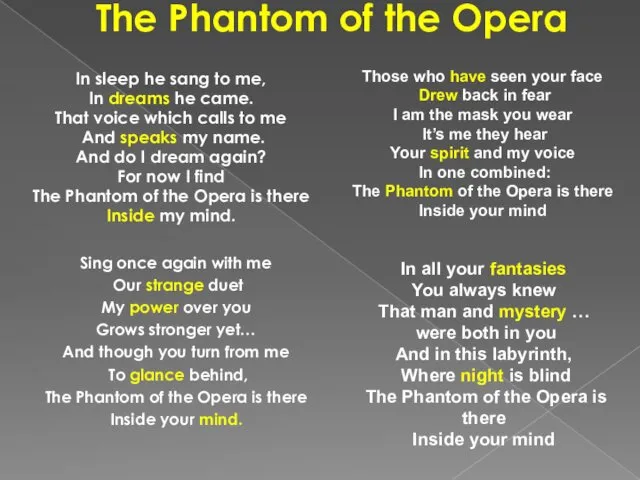 The Phantom of the Opera Sing once again with me Our