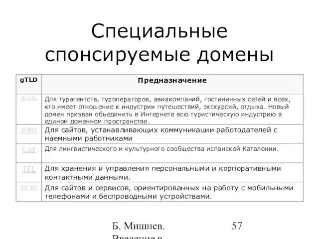 Б. Мишнев. Введение в компьютерные науки - 05 Специальные спонсируемые домены