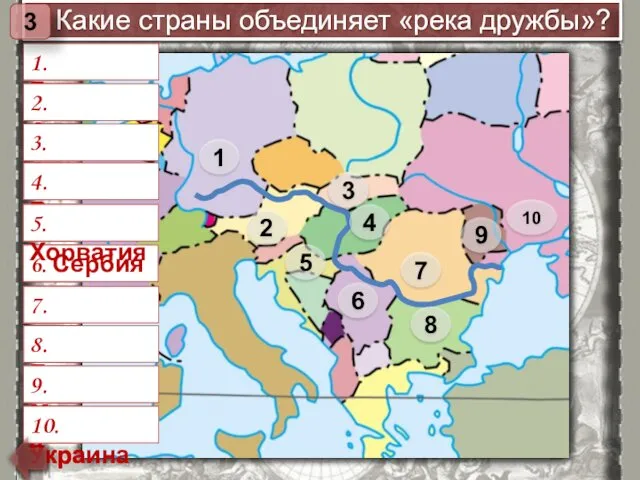 1. Германия 1 2. Австрия 2 3. Словакия 3 4. Венгрия