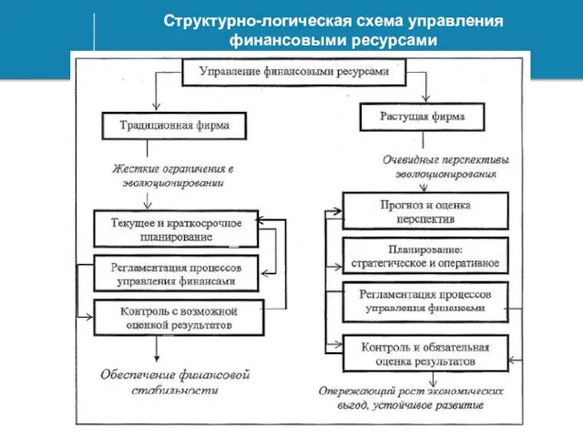 Структурно-логическая схема управления финансовыми ресурсами