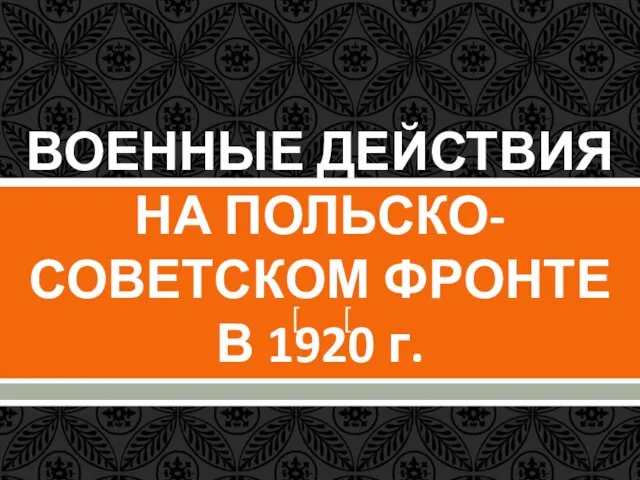 ВОЕННЫЕ ДЕЙСТВИЯ НА ПОЛЬСКО-СОВЕТСКОМ ФРОНТЕ В 1920 г.