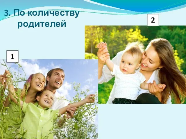 3. По количеству родителей 1 2