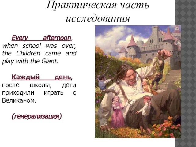 Практическая часть исследования Every afternoon, when school was over, the Children