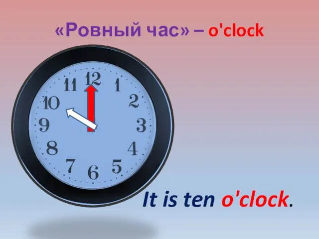 «Ровный час» – o'clock It is ten o'clock.