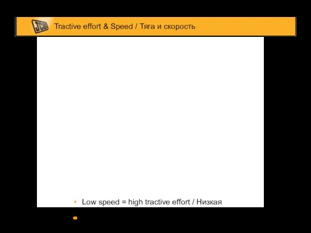 Tractive effort & Speed / Тяга и скорость Low speed =