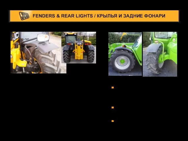 FENDERS & REAR LIGHTS / КРЫЛЬЯ И ЗАДНИЕ ФОНАРИ Fixed front