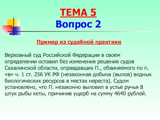 Пример из судебной практики Верховный суд Российской Федерации в своем определении