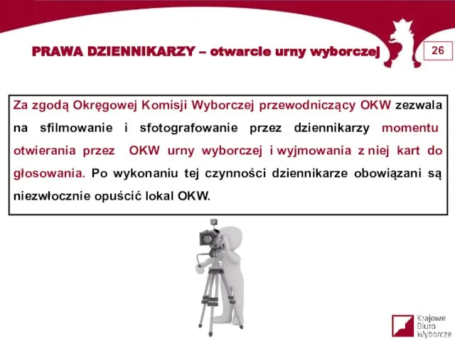 PRAWA DZIENNIKARZY – otwarcie urny wyborczej Za zgodą Okręgowej Komisji Wyborczej