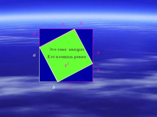 a c b Это тоже квадрат Его площадь равна с2