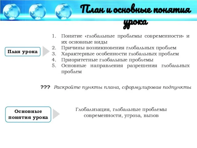 Понятие «глобальные проблемы современности» и их основные виды Причины возникновения глобальных