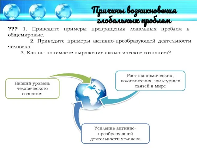 ??? 1. Приведите примеры превращения локальных проблем в общемировые. 2. Приведите