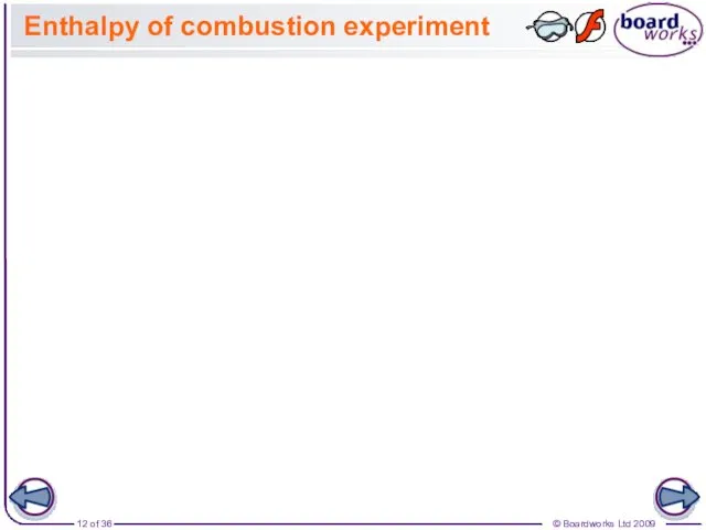 Enthalpy of combustion experiment