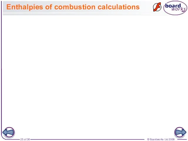 Enthalpies of combustion calculations