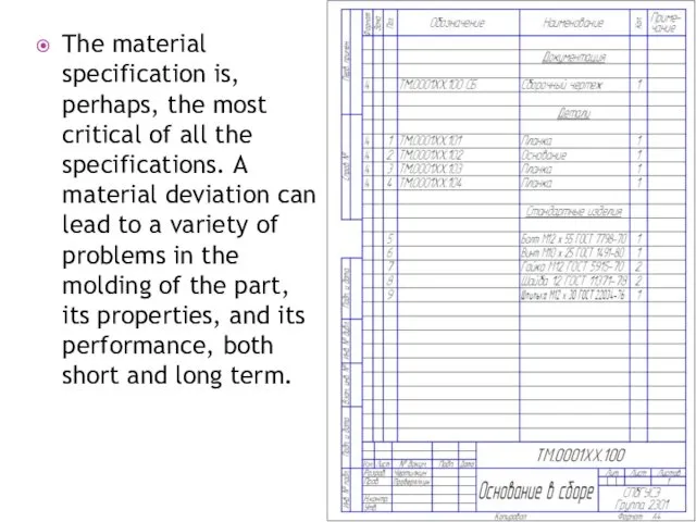 The material specification is, perhaps, the most critical of all the