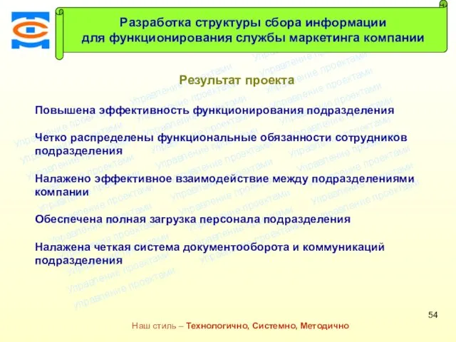 Консалтинговая компания ТСМ Наш стиль – Технологично, Системно, Методично Разработка структуры