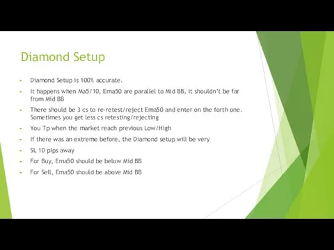 Diamond Setup Diamond Setup is 100% accurate. It happens when Ma5/10,